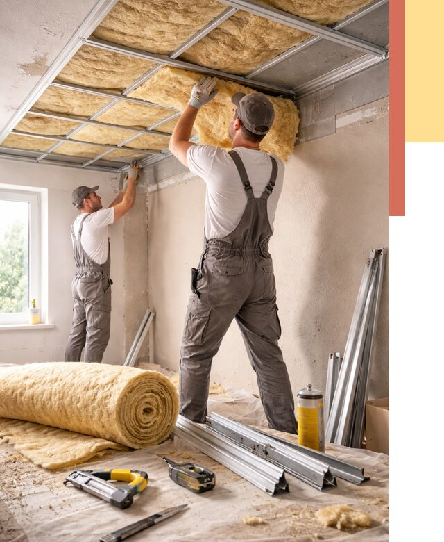 Утепление потолка в Усть-Илимске от 7488 руб/м2 — недорого, быстро, под ключ | ОТДЕЛОЧНИК-Сть